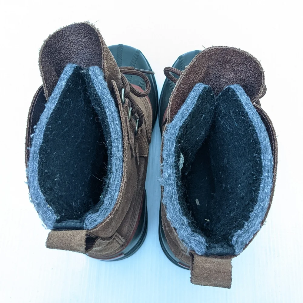 SOREL Sudbury II women's brown leather lace-up insulated winter snow duck boots
